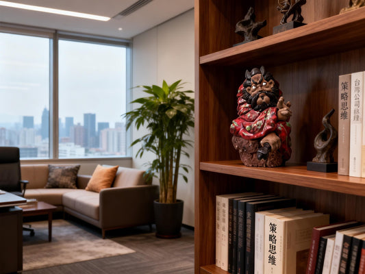 手工陶泥人物雕塑作為企業空間藝術陳設，傳遞穩定、文化感與長期展示價值