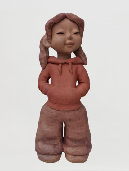 Handmade clay figurine – 微笑女孩