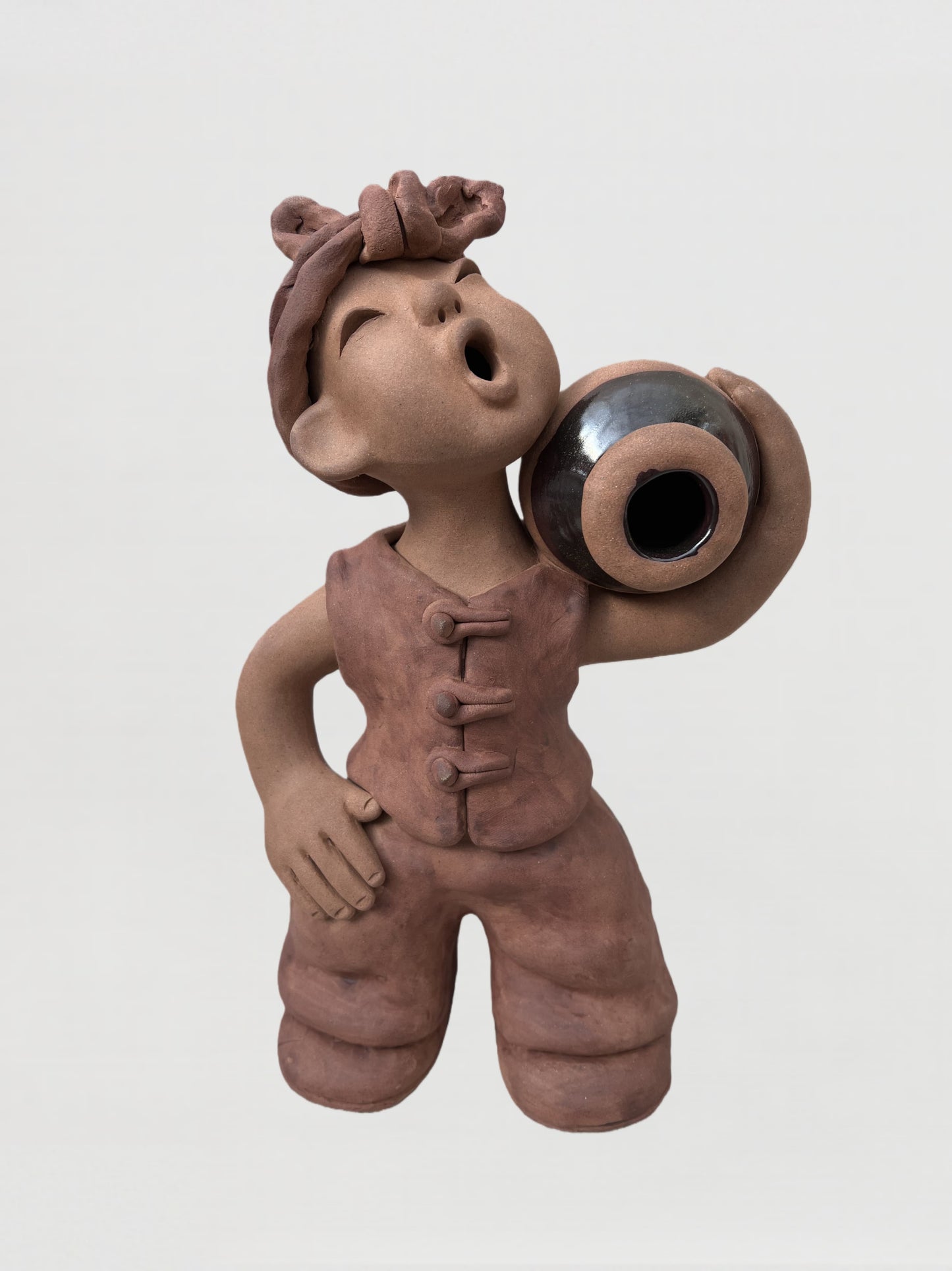 Handmade clay figurine – 扛缸行路