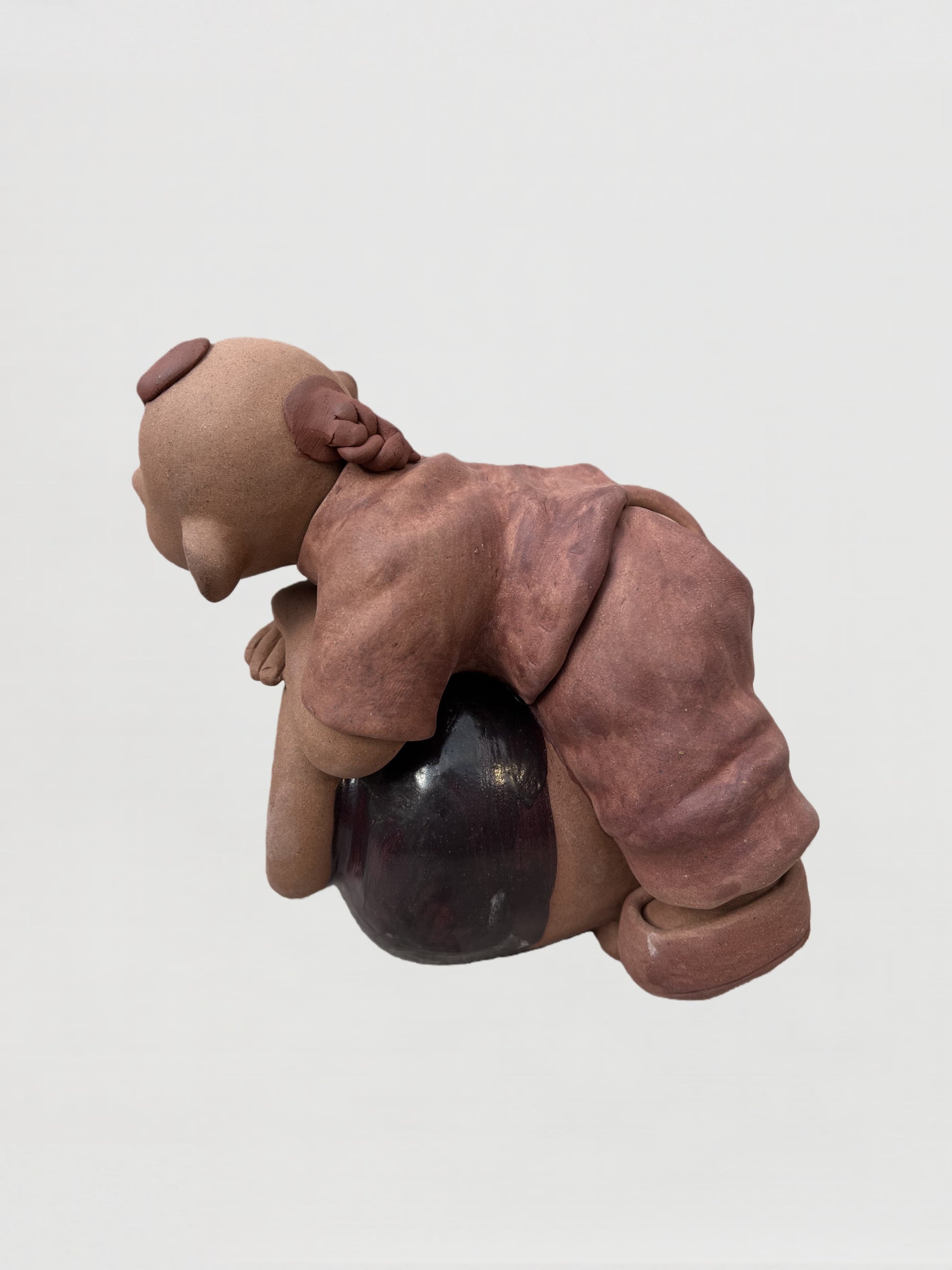 Handmade clay figurine – 缸上童笑