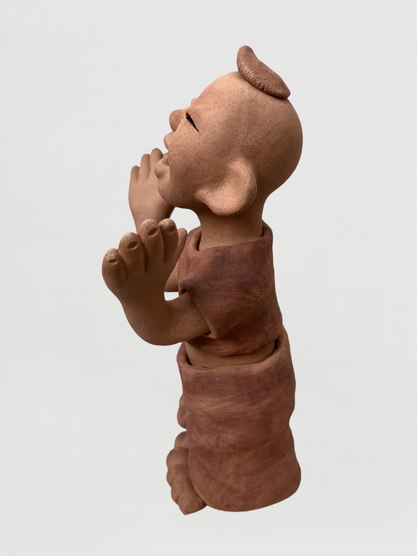 Handmade clay figurine – 赤足歡拍童