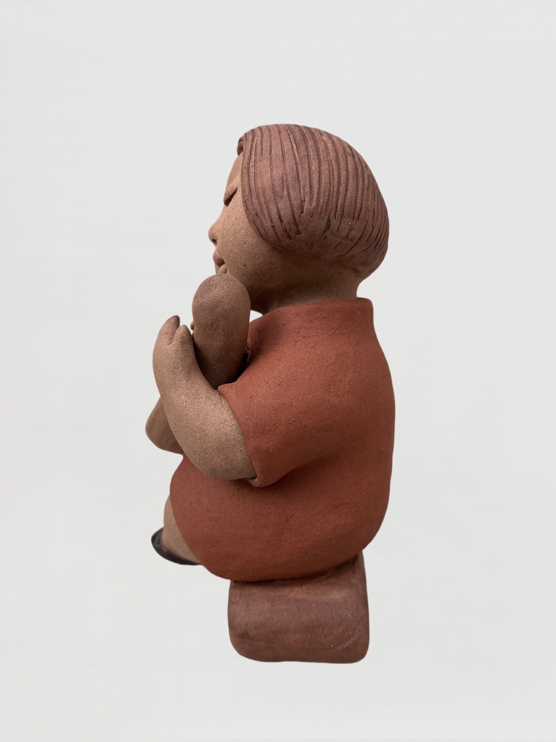 Handmade clay figurine – 胖婦彈琵琶