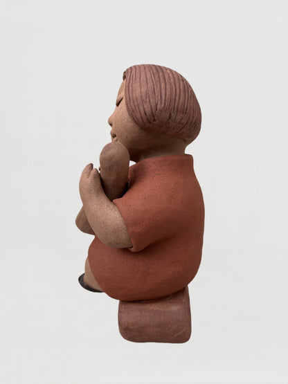 Handmade clay figurine – 胖婦彈琵琶