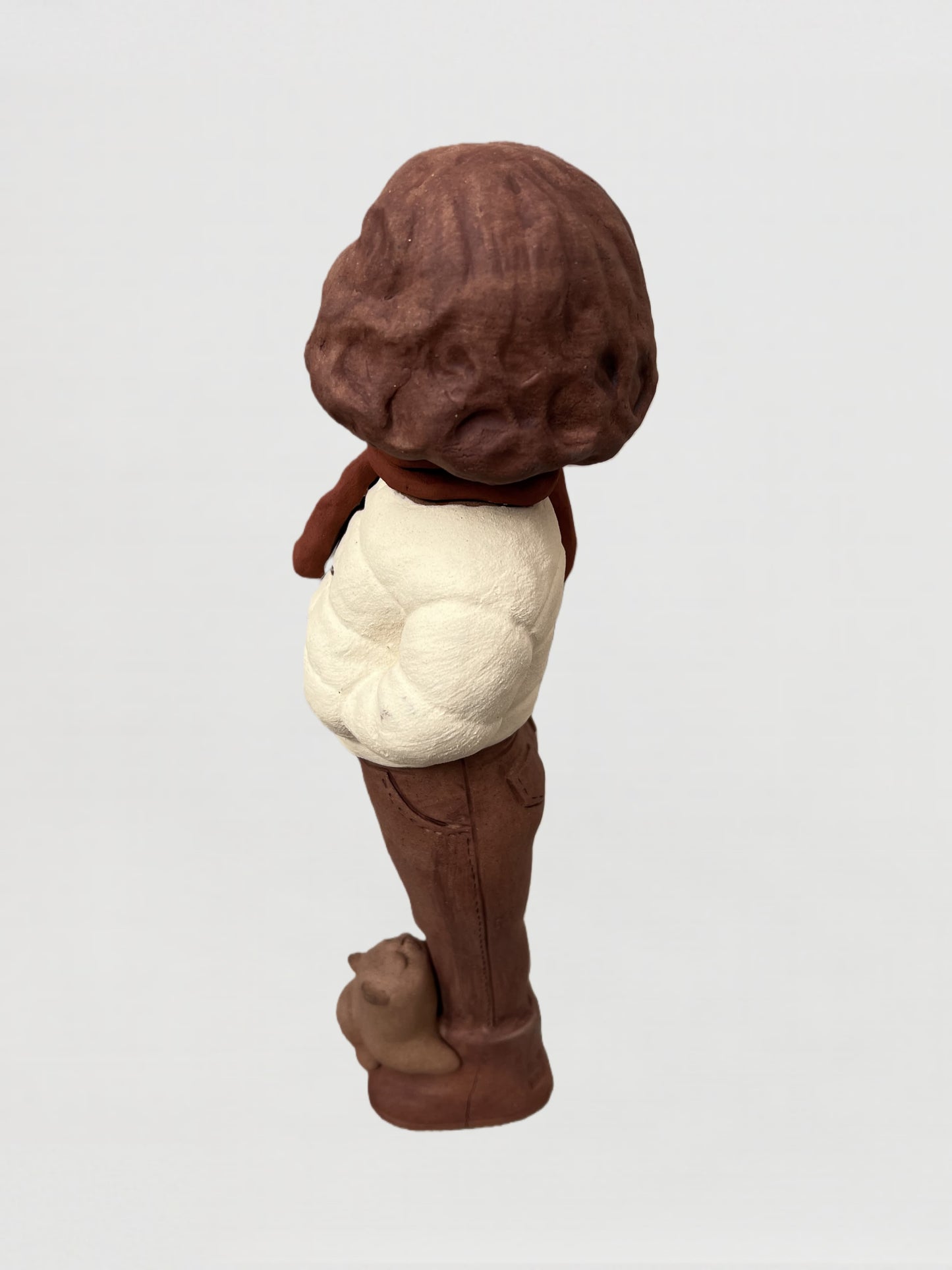 Handmade clay figurine – 新時代女孩與貓