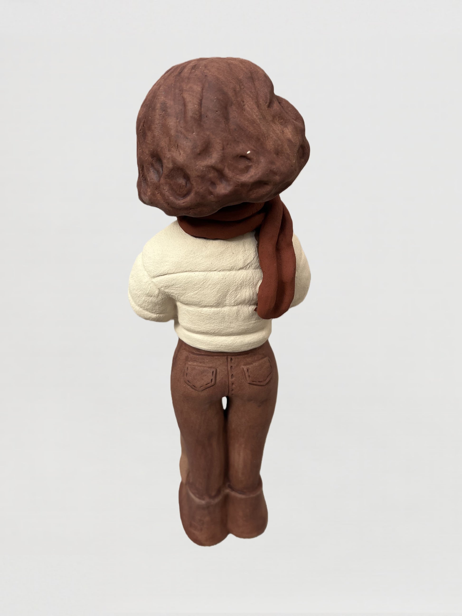 Handmade clay figurine – 新時代女孩與貓