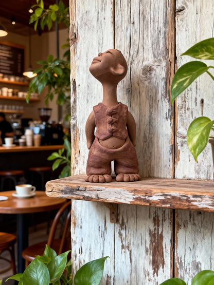 Handmade clay figurine – 仰首少年