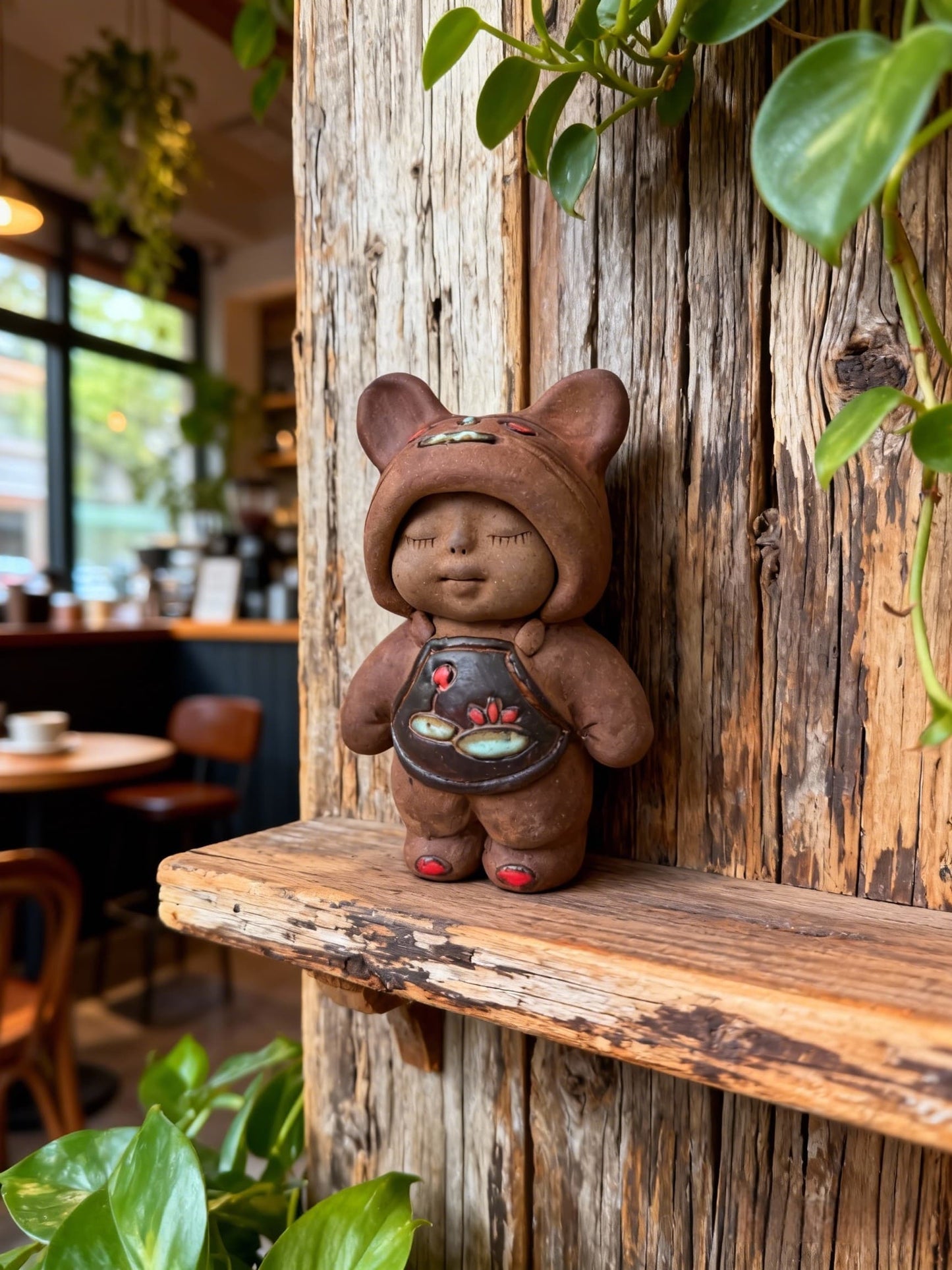 Handmade clay figurine – 虎帽靜憩童-小號