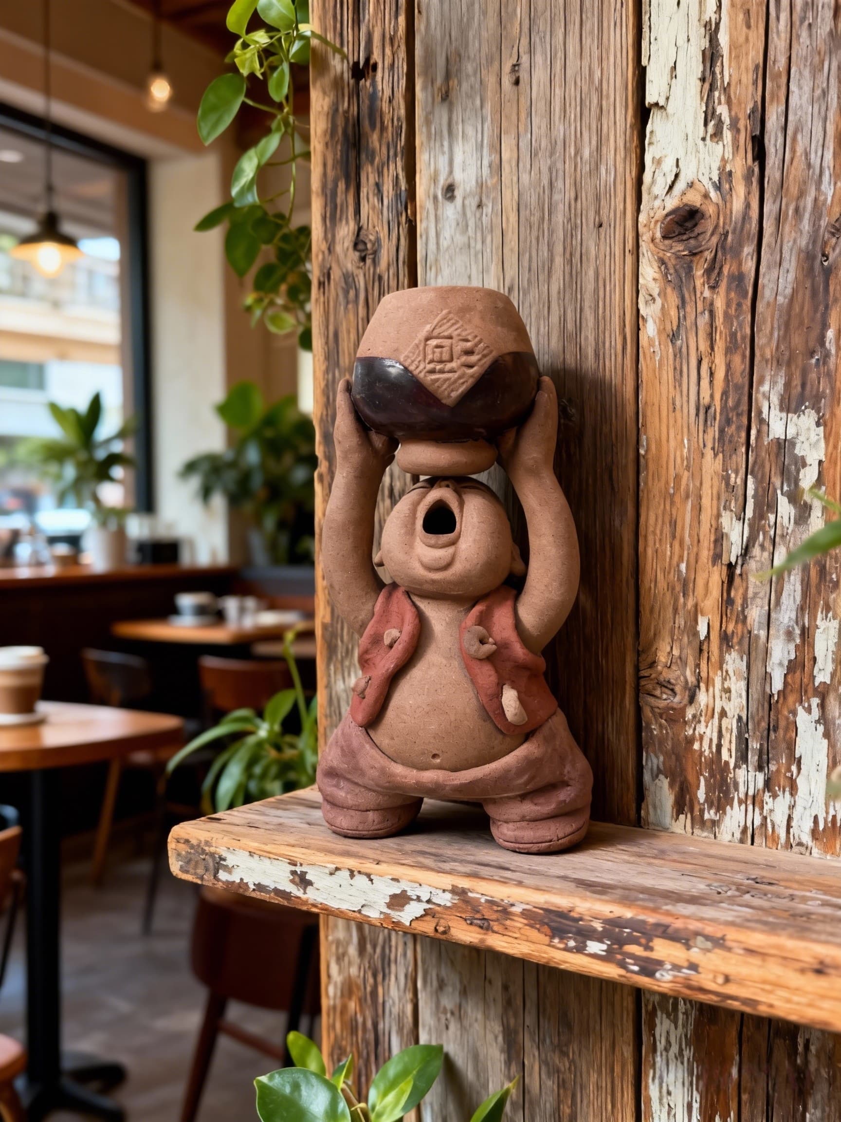 Handmade clay figurine – 舉缸豪飲