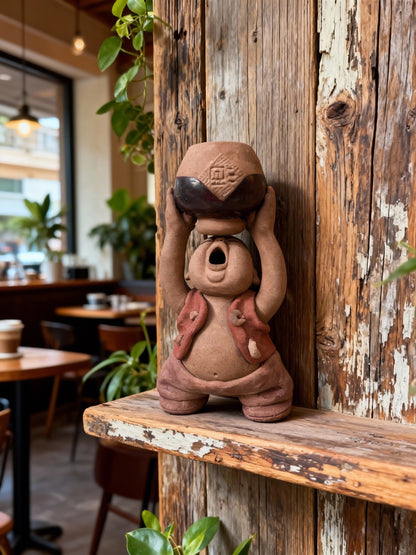 Handmade clay figurine – 舉缸豪飲